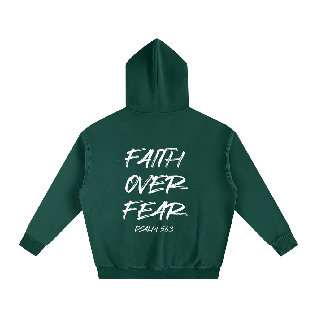 Oversized Faith Over Fear Fleeced Hoodie