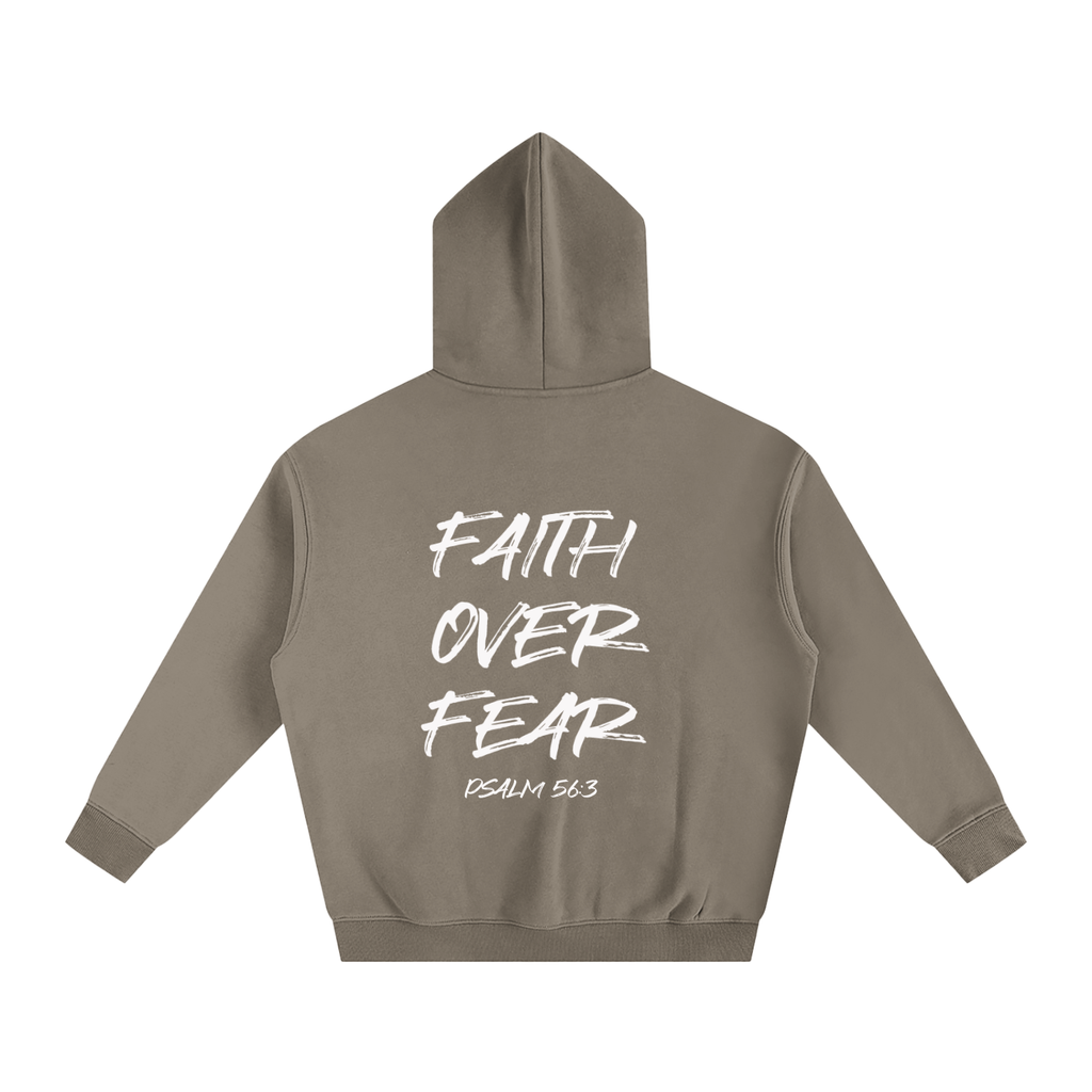 Oversized Faith Over Fear Fleeced Hoodie