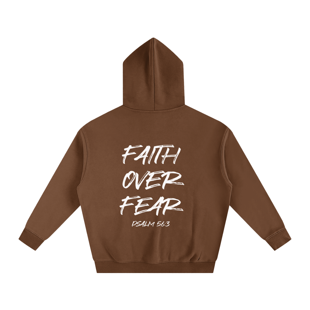 Oversized Faith Over Fear Fleeced Hoodie